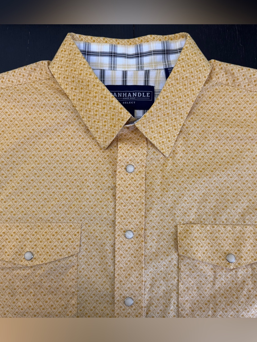 Panhandle Select Men’s Snap-down Western Shirt Yellow, XL